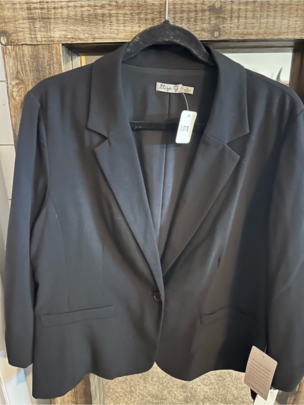 NWT Eliza J Black One Button Blazer Jacket XL Stretch Career Office Nordstrom